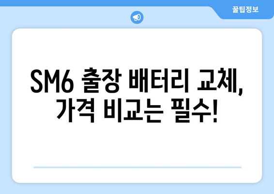 SM6 출장 배터리 교체, 얼마나 들까요? | 비용 안내 및 팁