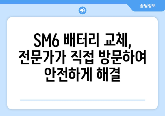 SM6 배터리 출장 교체| 빠르고 편리하게 해결하세요 | 자동차 배터리, 출장 교체, SM6 배터리