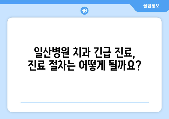 일산병원 치과 긴급 진료 가능 여부 확인| 예약 및 진료 안내 | 일산병원, 치과, 긴급 진료, 예약