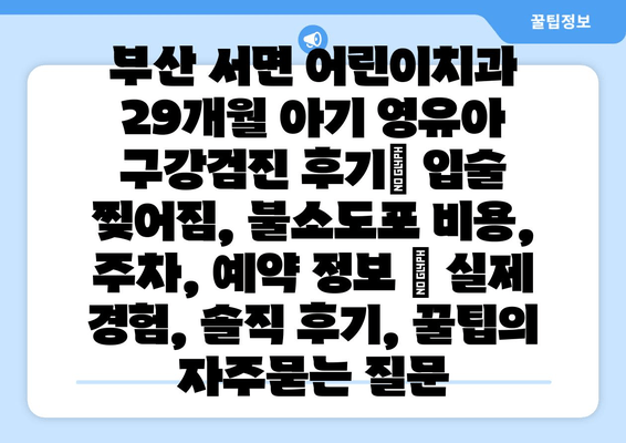 부산 서면 어린이치과 29개월 아기 영유아 구강검진 후기| 입술 찢어짐, 불소도포 비용, 주차, 예약 정보 | 실제 경험, 솔직 후기, 꿀팁