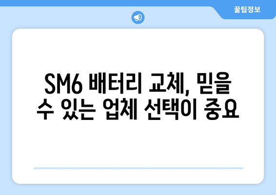 SM6 출장 배터리 교체, 얼마나 들까요? | 비용 안내 및 팁