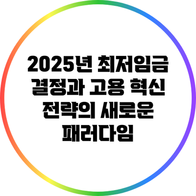 2025년 최저임금 결정과 고용 혁신 전략의 새로운 패러다임