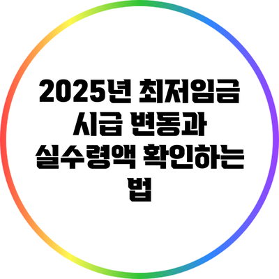 2025년 최저임금 시급 변동과 실수령액 확인하는 법