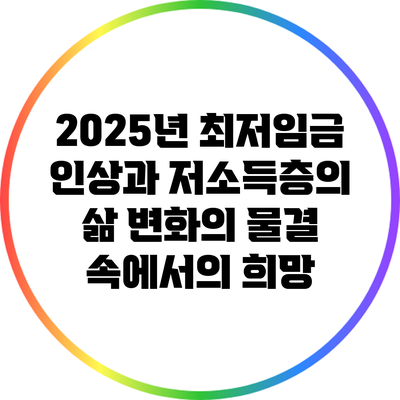 2025년 최저임금 인상과 저소득층의 삶: 변화의 물결 속에서의 희망
