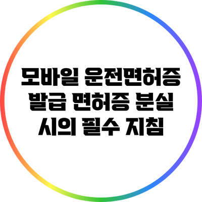 모바일 운전면허증 발급: 면허증 분실 시의 필수 지침