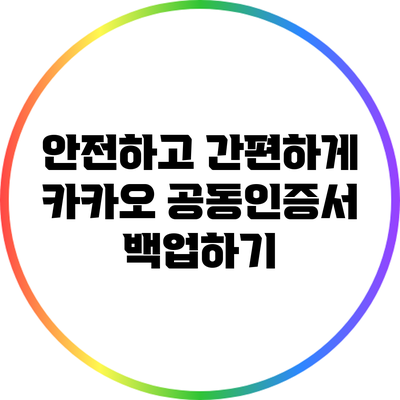 안전하고 간편하게 카카오 공동인증서 백업하기