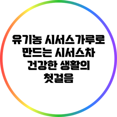 유기농 시서스가루로 만드는 시서스차: 건강한 생활의 첫걸음