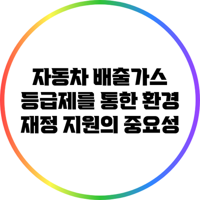 자동차 배출가스 등급제를 통한 환경 재정 지원의 중요성