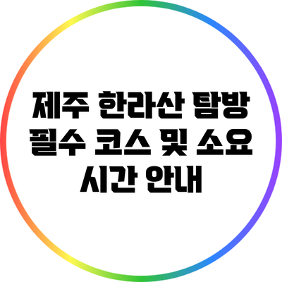 제주 한라산 탐방: 필수 코스 및 소요 시간 안내