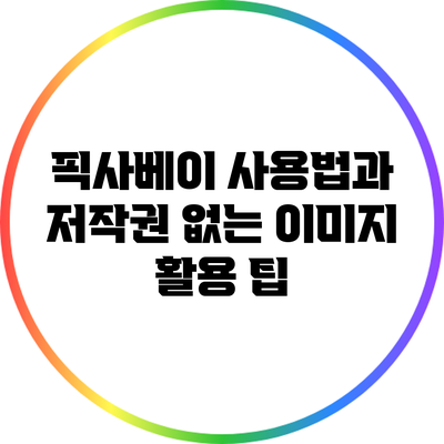 픽사베이 사용법과 저작권 없는 이미지 활용 팁