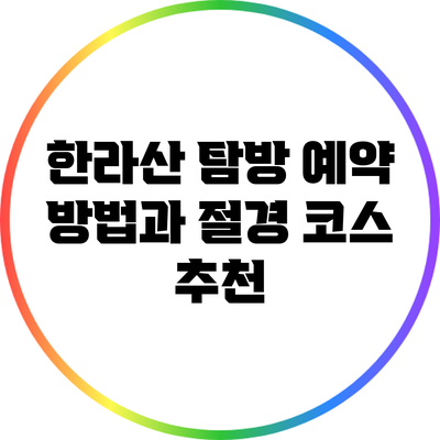 한라산 탐방 예약 방법과 절경 코스 추천