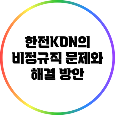 한전KDN의 비정규직 문제와 해결 방안