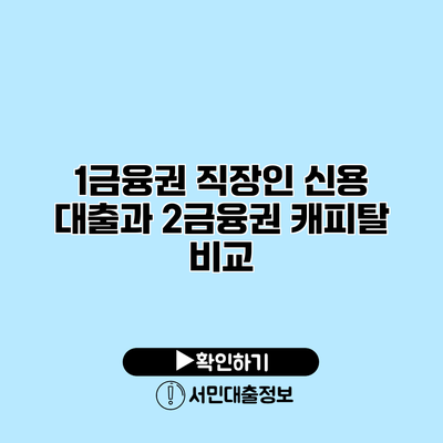 1금융권 직장인 신용 대출과 2금융권 캐피탈 비교
