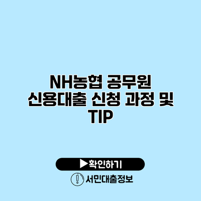 NH농협 공무원 신용대출 신청 과정 및 TIP
