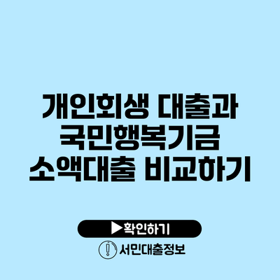 개인회생 대출과 국민행복기금 소액대출 비교하기