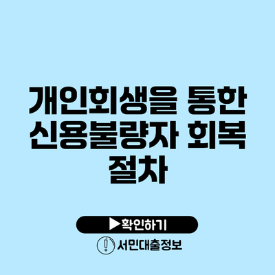 개인회생을 통한 신용불량자 회복 절차