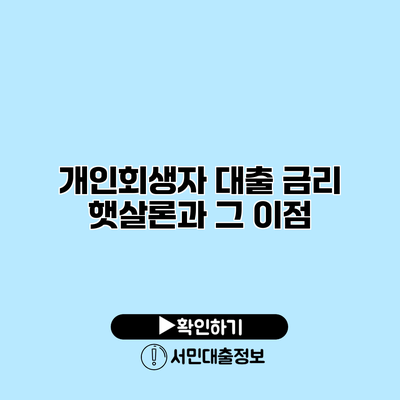 개인회생자 대출 금리: 햇살론과 그 이점