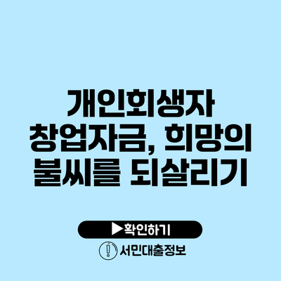 개인회생자 창업자금, 희망의 불씨를 되살리기