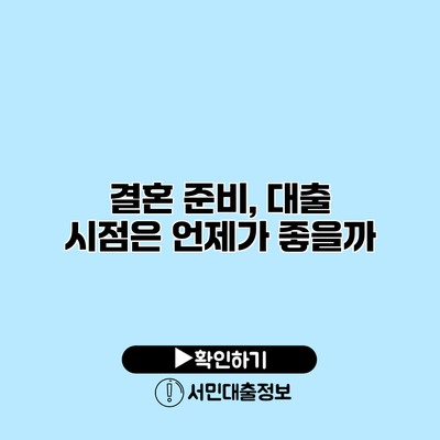 결혼 준비, 대출 시점은 언제가 좋을까?