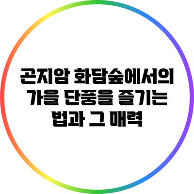 곤지암 화담숲에서의 가을 단풍을 즐기는 법과 그 매력