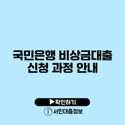 국민은행 비상금대출 신청 과정 안내