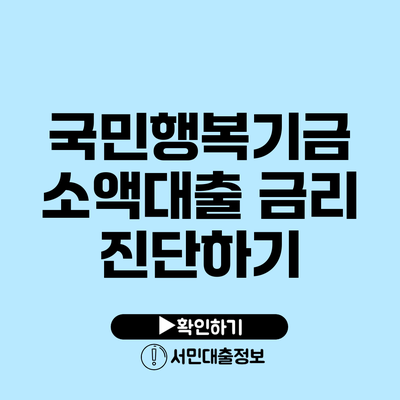 국민행복기금 소액대출 금리 진단하기