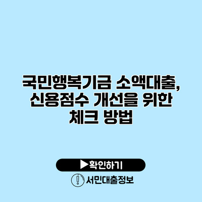 국민행복기금 소액대출, 신용점수 개선을 위한 체크 방법