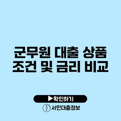 군무원 대출 상품: 조건 및 금리 비교