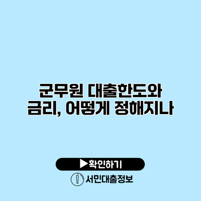 군무원 대출한도와 금리, 어떻게 정해지나?