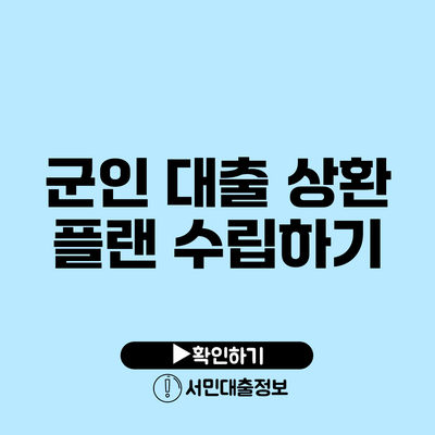 군인 대출 상환: 플랜 수립하기