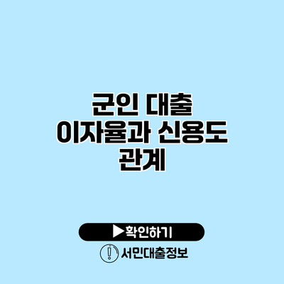 군인 대출 이자율과 신용도 관계