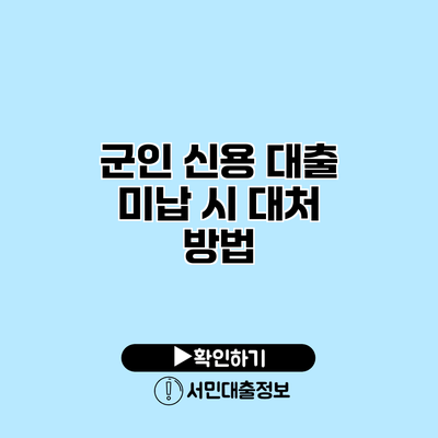 군인 신용 대출 미납 시 대처 방법