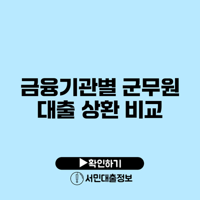 금융기관별 군무원 대출 상환 비교