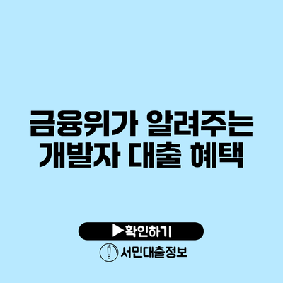 금융위가 알려주는 개발자 대출 혜택