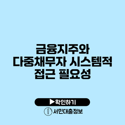 금융지주와 다중채무자: 시스템적 접근 필요성