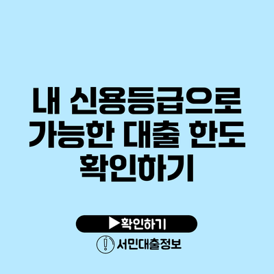 내 신용등급으로 가능한 대출 한도 확인하기