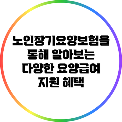 노인장기요양보험을 통해 알아보는 다양한 요양급여 지원 혜택