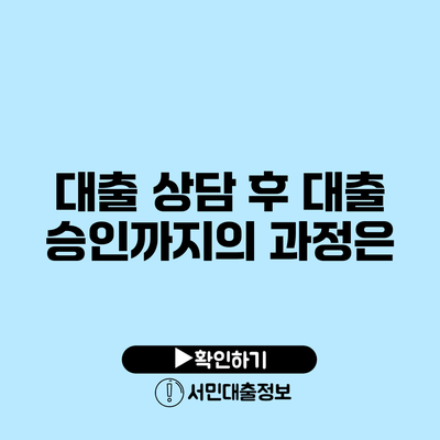 대출 상담 후 대출 승인까지의 과정은?