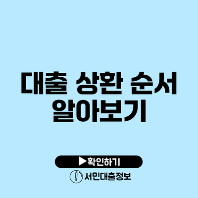 대출 상환 순서 알아보기