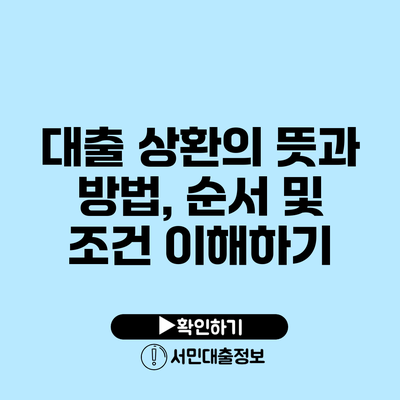대출 상환의 뜻과 방법, 순서 및 조건 이해하기
