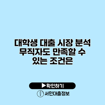 대학생 대출 시장 분석: 무직자도 만족할 수 있는 조건은?