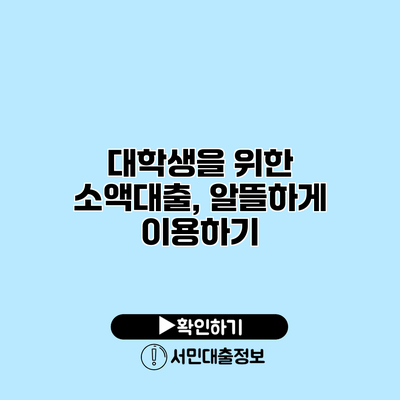 대학생을 위한 소액대출, 알뜰하게 이용하기