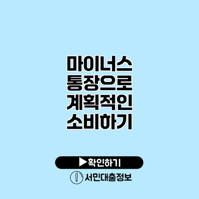 마이너스 통장으로 계획적인 소비하기