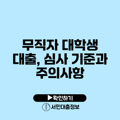 무직자 대학생 대출, 심사 기준과 주의사항