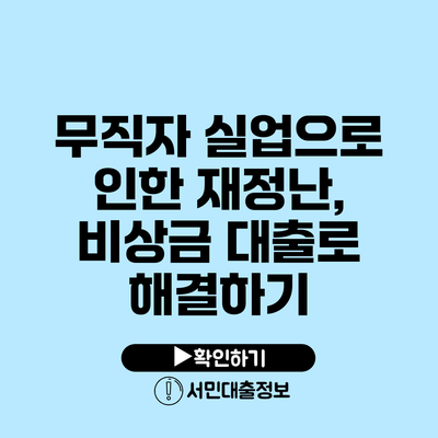 무직자 실업으로 인한 재정난, 비상금 대출로 해결하기