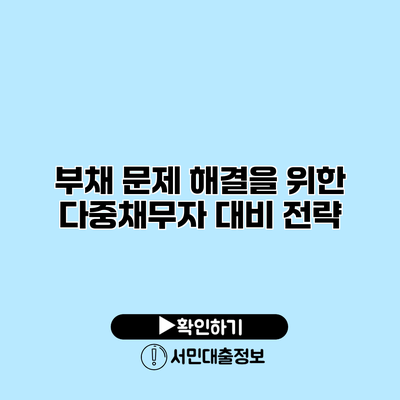 부채 문제 해결을 위한 다중채무자 대비 전략