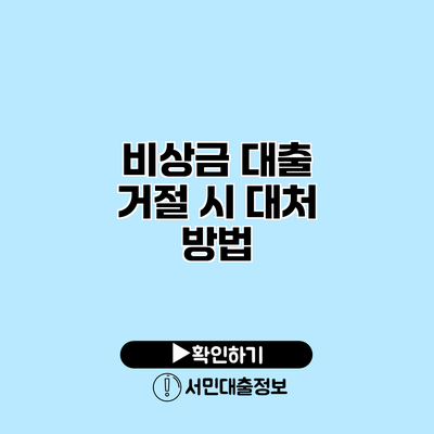 비상금 대출 거절 시 대처 방법