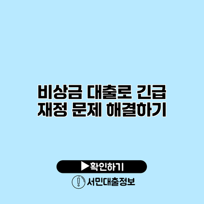 비상금 대출로 긴급 재정 문제 해결하기