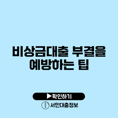 비상금대출 부결을 예방하는 팁