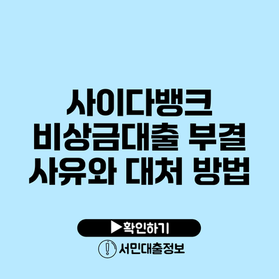 사이다뱅크 비상금대출 부결 사유와 대처 방법